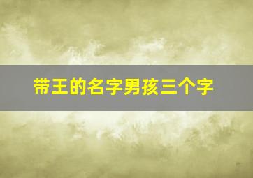 带王的名字男孩三个字