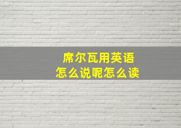 席尔瓦用英语怎么说呢怎么读