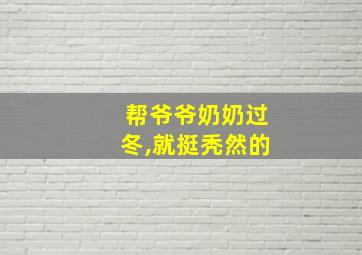 帮爷爷奶奶过冬,就挺秃然的