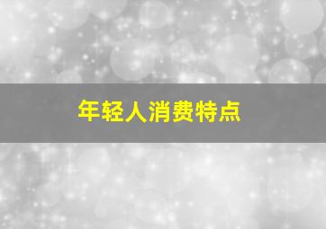 年轻人消费特点