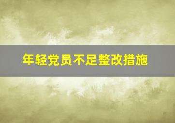 年轻党员不足整改措施