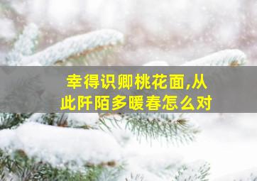 幸得识卿桃花面,从此阡陌多暖春怎么对