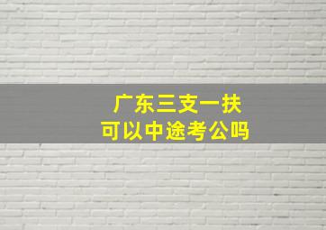 广东三支一扶可以中途考公吗