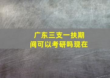 广东三支一扶期间可以考研吗现在