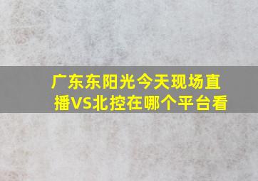 广东东阳光今天现场直播VS北控在哪个平台看