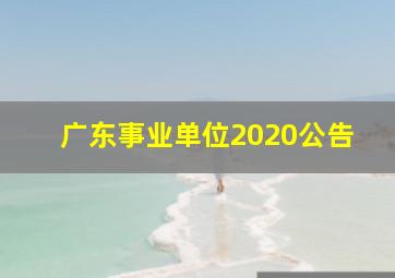 广东事业单位2020公告