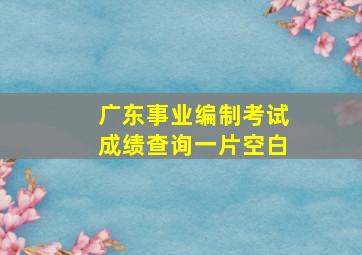 广东事业编制考试成绩查询一片空白