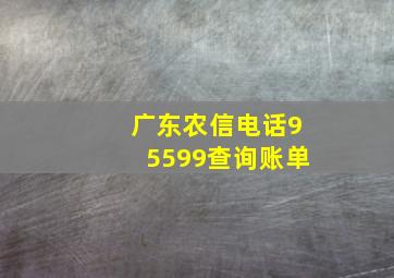 广东农信电话95599查询账单