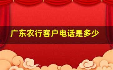 广东农行客户电话是多少