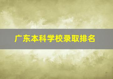 广东本科学校录取排名