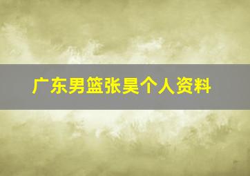 广东男篮张昊个人资料