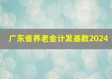 广东省养老金计发基数2024