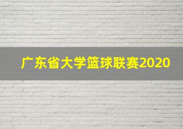 广东省大学篮球联赛2020