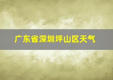 广东省深圳坪山区天气