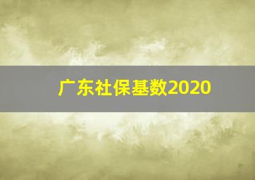 广东社保基数2020