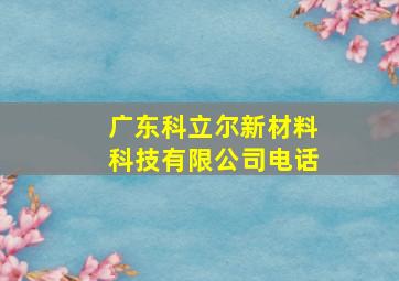 广东科立尔新材料科技有限公司电话