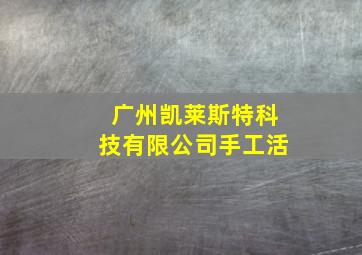 广州凯莱斯特科技有限公司手工活