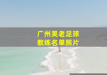 广州吴老足球教练名单照片