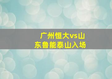 广州恒大vs山东鲁能泰山入场