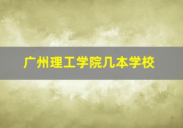 广州理工学院几本学校