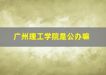 广州理工学院是公办嘛