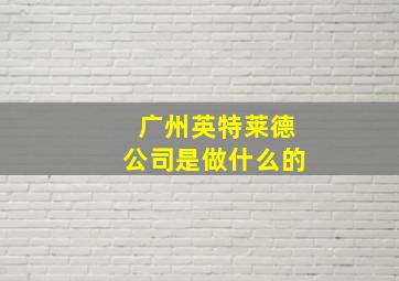 广州英特莱德公司是做什么的