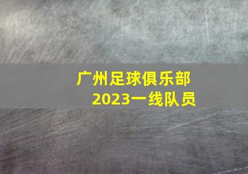 广州足球俱乐部2023一线队员