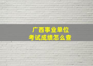 广西事业单位考试成绩怎么查