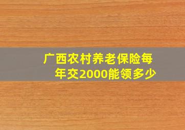 广西农村养老保险每年交2000能领多少