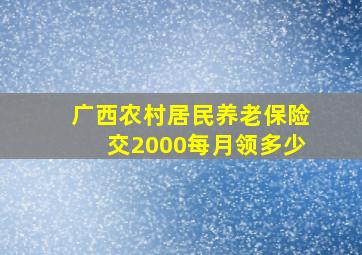 广西农村居民养老保险交2000每月领多少