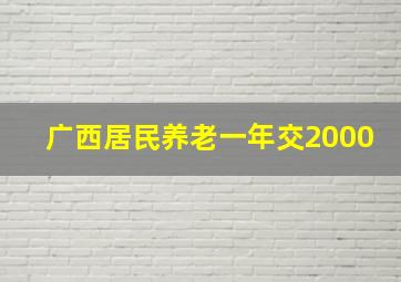 广西居民养老一年交2000