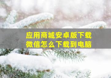 应用商城安卓版下载微信怎么下载到电脑