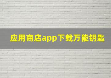 应用商店app下载万能钥匙