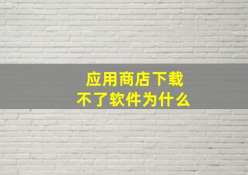 应用商店下载不了软件为什么