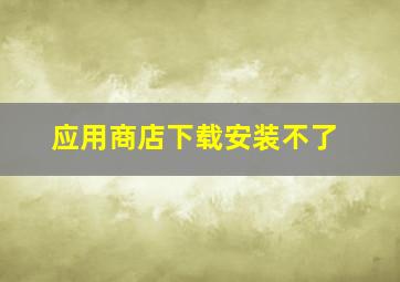 应用商店下载安装不了