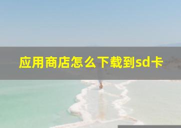 应用商店怎么下载到sd卡