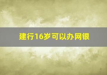 建行16岁可以办网银