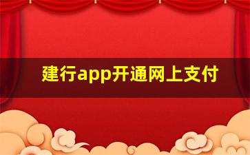 建行app开通网上支付