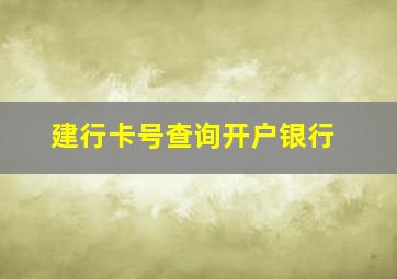 建行卡号查询开户银行