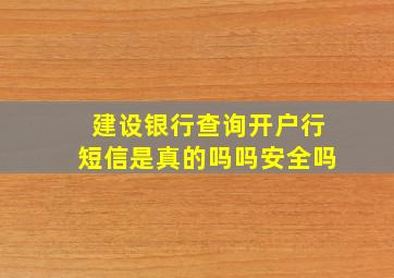 建设银行查询开户行短信是真的吗吗安全吗