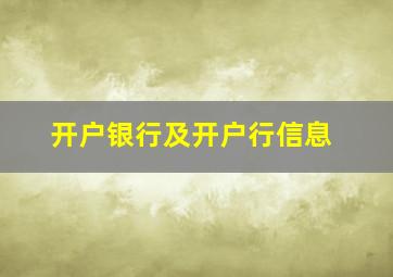 开户银行及开户行信息