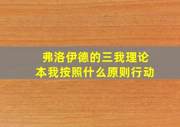 弗洛伊德的三我理论本我按照什么原则行动