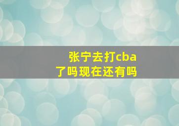 张宁去打cba了吗现在还有吗