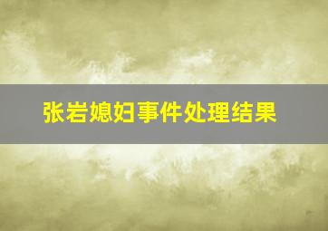 张岩媳妇事件处理结果