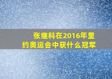 张继科在2016年里约奥运会中获什么冠军