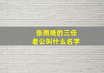 张雨绮的三任老公叫什么名字