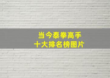 当今泰拳高手十大排名榜图片