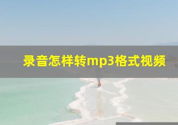 录音怎样转mp3格式视频