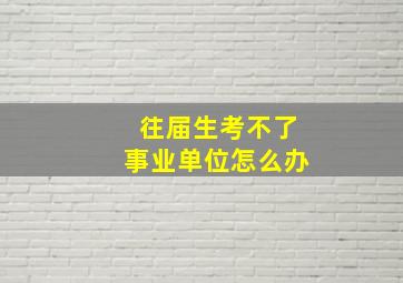 往届生考不了事业单位怎么办