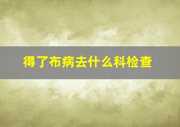 得了布病去什么科检查